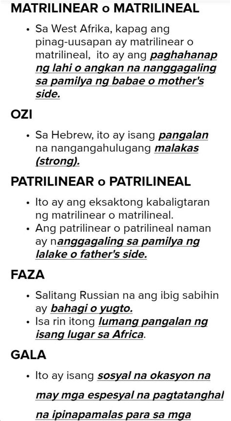 pinagmulan ng matrilinear|ano ang pinagmulan ng salitang matrilinear,ozi,patrilinear.